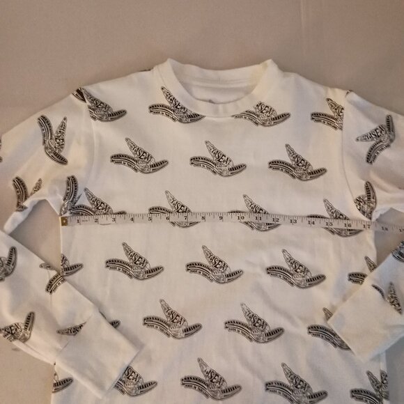 Ya.Seat.Custom Cotton Long Sleeve Tee White Motorcycle Seat Print Boy’s S EUC - Picture 10 of 14